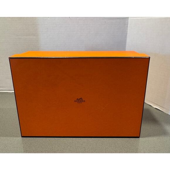 Authentic Hermes Paris Empty Box Only Size 12" x 8" x 4.5" Orange Square Storage - Picture 1 of 11